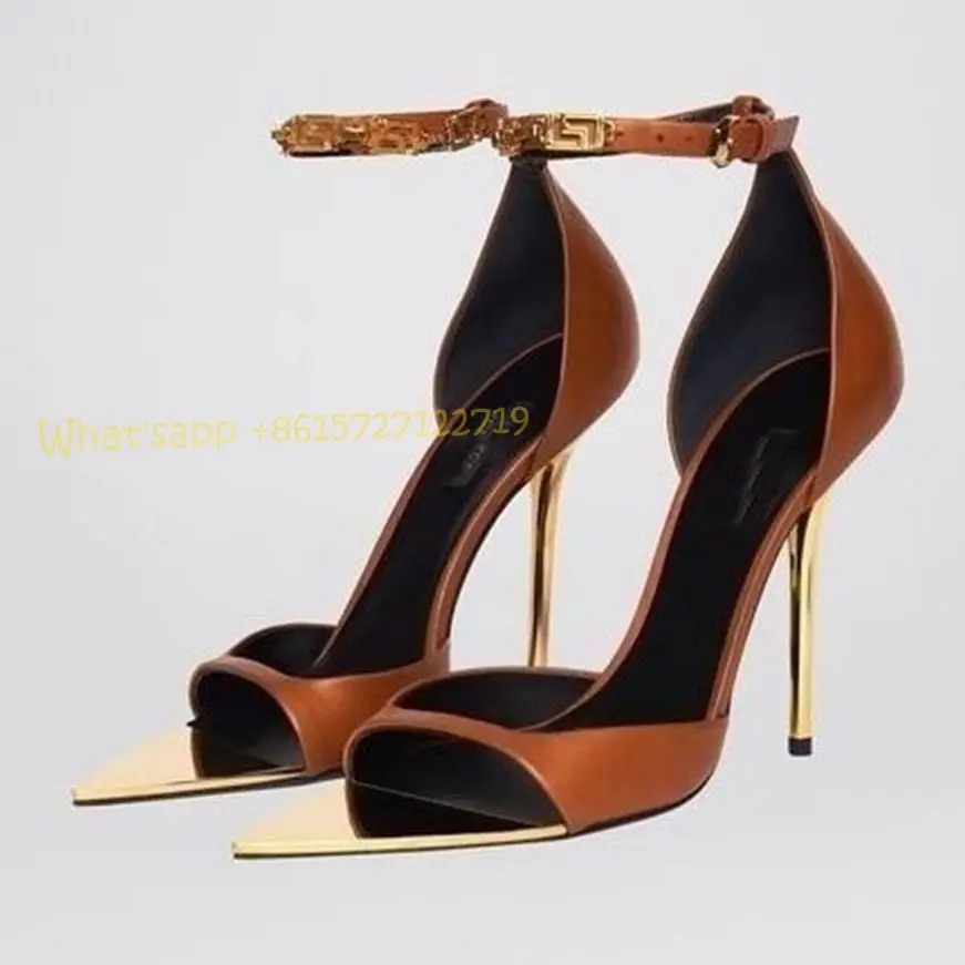 Women Shoes Luxury Brand - Vrouwen Cover Hakken Zijde Sandalen Tan