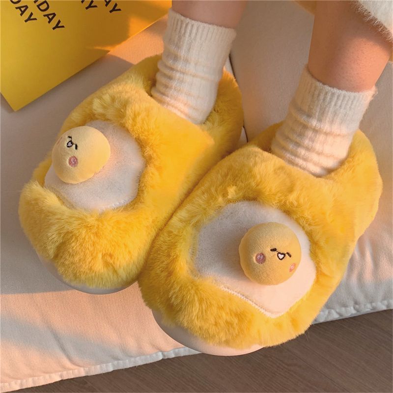 Women Shoes Winter - Nieuwe schattige gefrituurde eivormige pluche pantoffels
