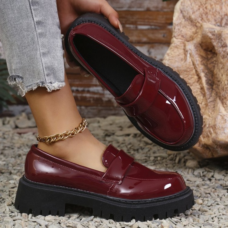 Patent Leather Pump - Lakleer Med Hak Loafers Schoenen Dames