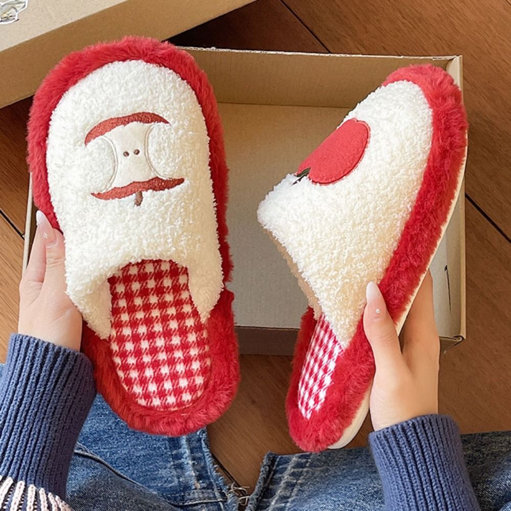 Women Shoes Winter - Mode Grid Stripe Schattige Slippers Antislip