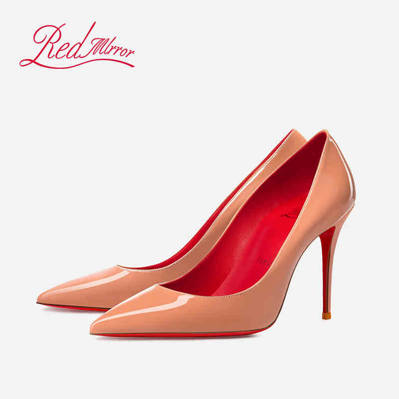 Women'S Shoes Red Bottoms - Naakte kleur Hoge hakken Rode glanzende