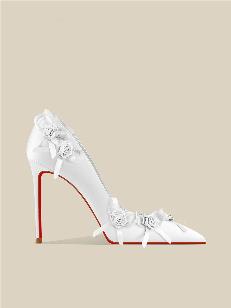 Lente nieuwe puntige witte sat - Women'S Shoes Red Bottoms recensie en prijs