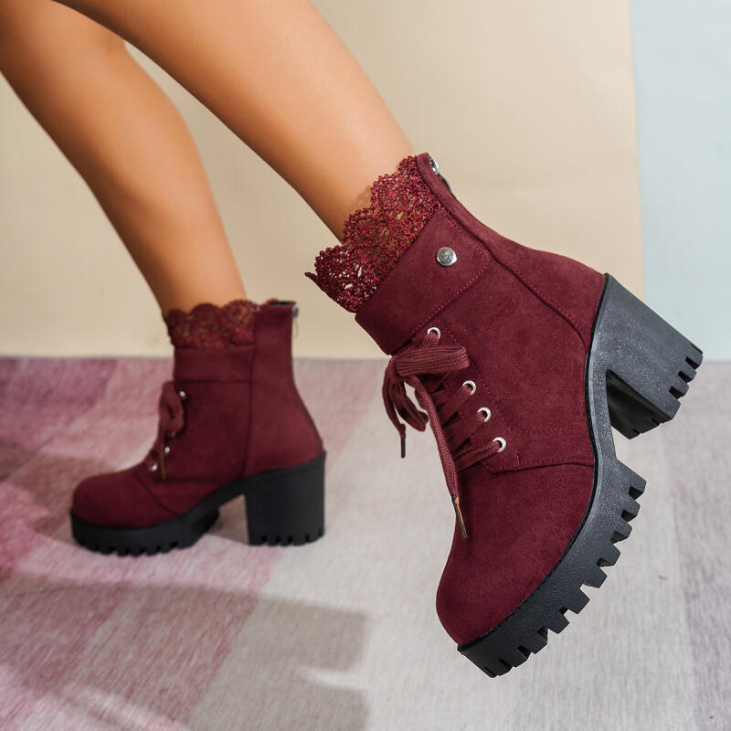 Sexy kanten patchwork dikke bo - Women'S Shoes Red Bottoms recensie en prijs